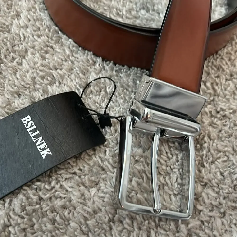 Men's BSLLNEK Leather Reversible Belt 1‎ 3/8